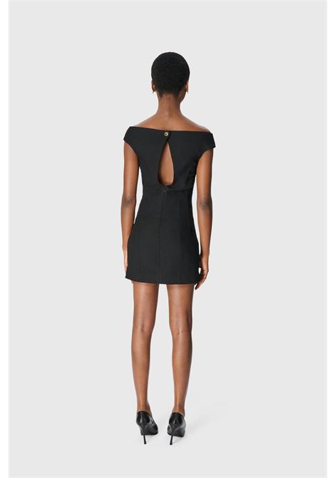 mini abito wool bouclè sleeveless donna nero MARINE SERRE | WDR398ACWOV0077BK99